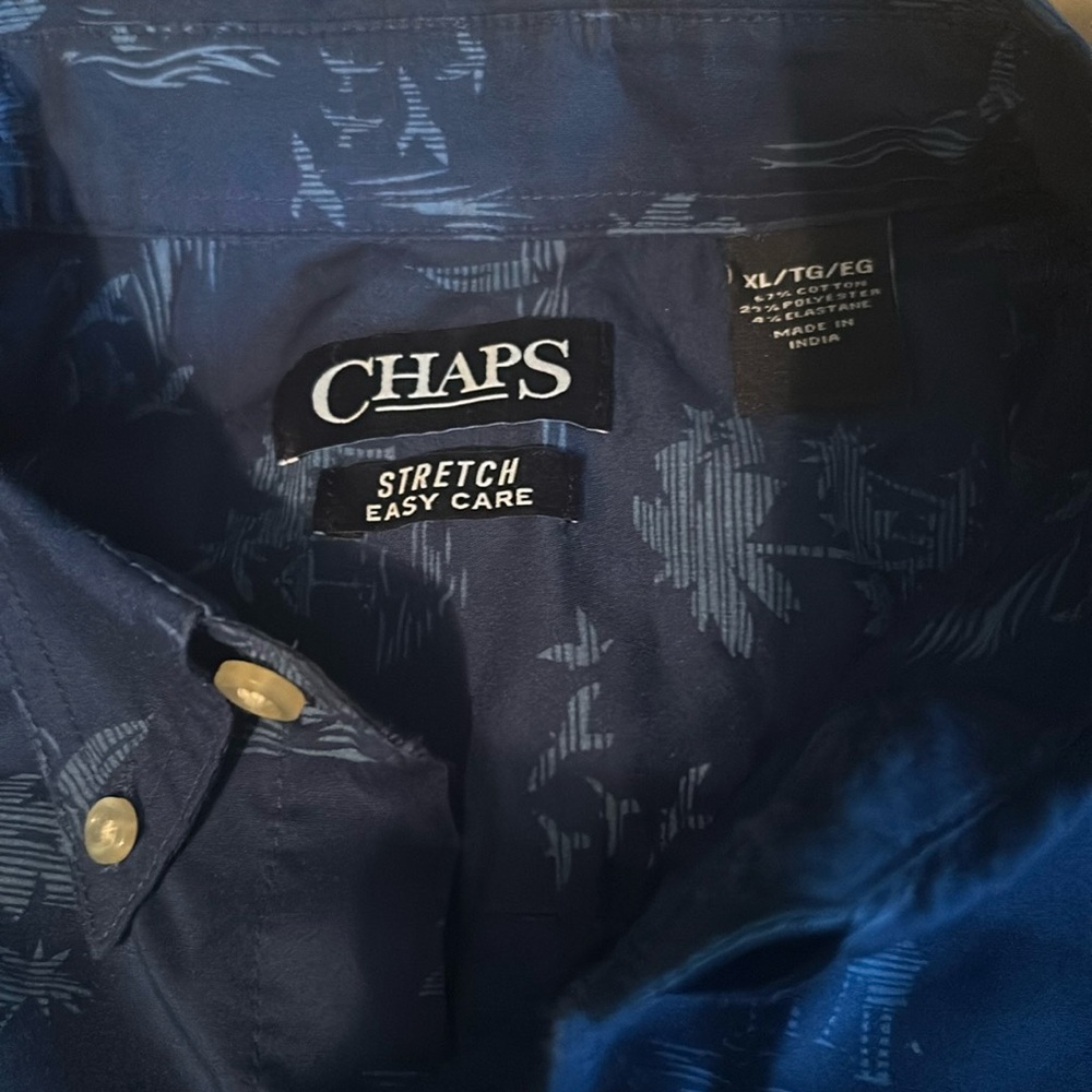 Men’s chaps long sleeves tall man shirt in new condition